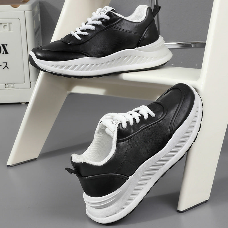 Damen Sneaker Leder Weich Dämpfung Bequem