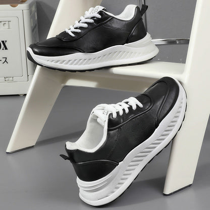 Damen Sneaker Leder Weich Dämpfung Bequem