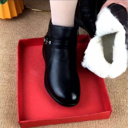 Damen Stiefeletten Elegantes Design Schnalle Reißverschluss