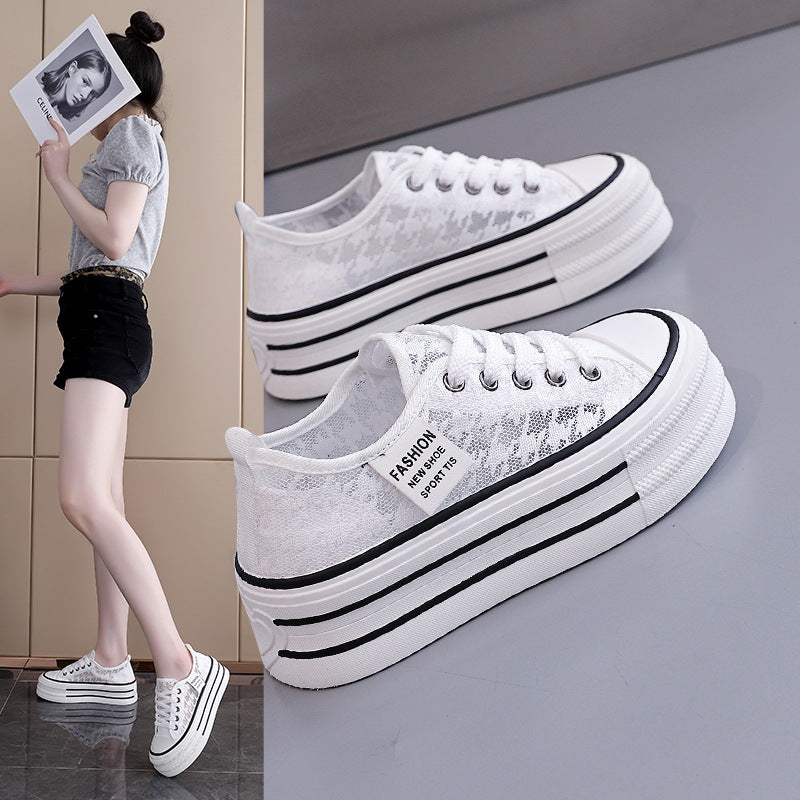 Damen Sneaker Hochplateau Atmungsaktiv