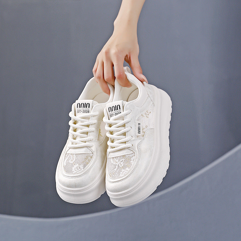 Damen Sneaker Blumenmuster Weiches Obermaterial Laufsohle