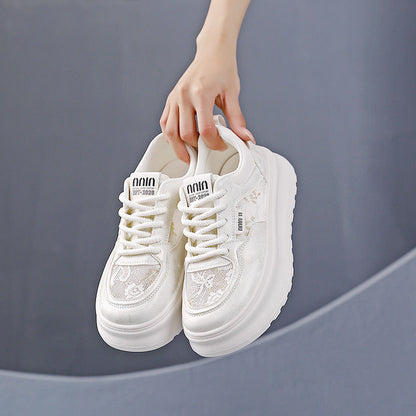 Damen Sneaker Blumenmuster Weiches Obermaterial Laufsohle