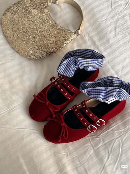 Damen Ballerinas mit Schleife Elegant