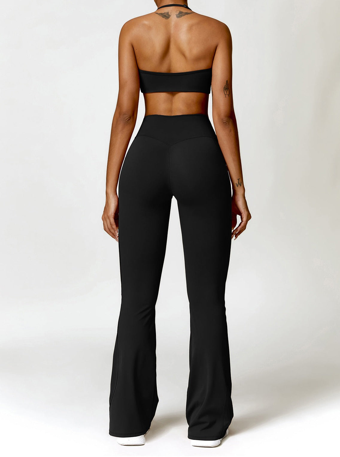 Damen Bootcut Leggings Mit Taschen Hohe Taille