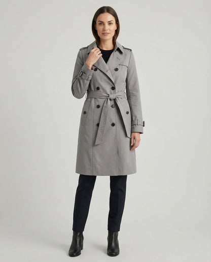 Damen Trenchcoat Groß geschnitten Taillengürtel Modern