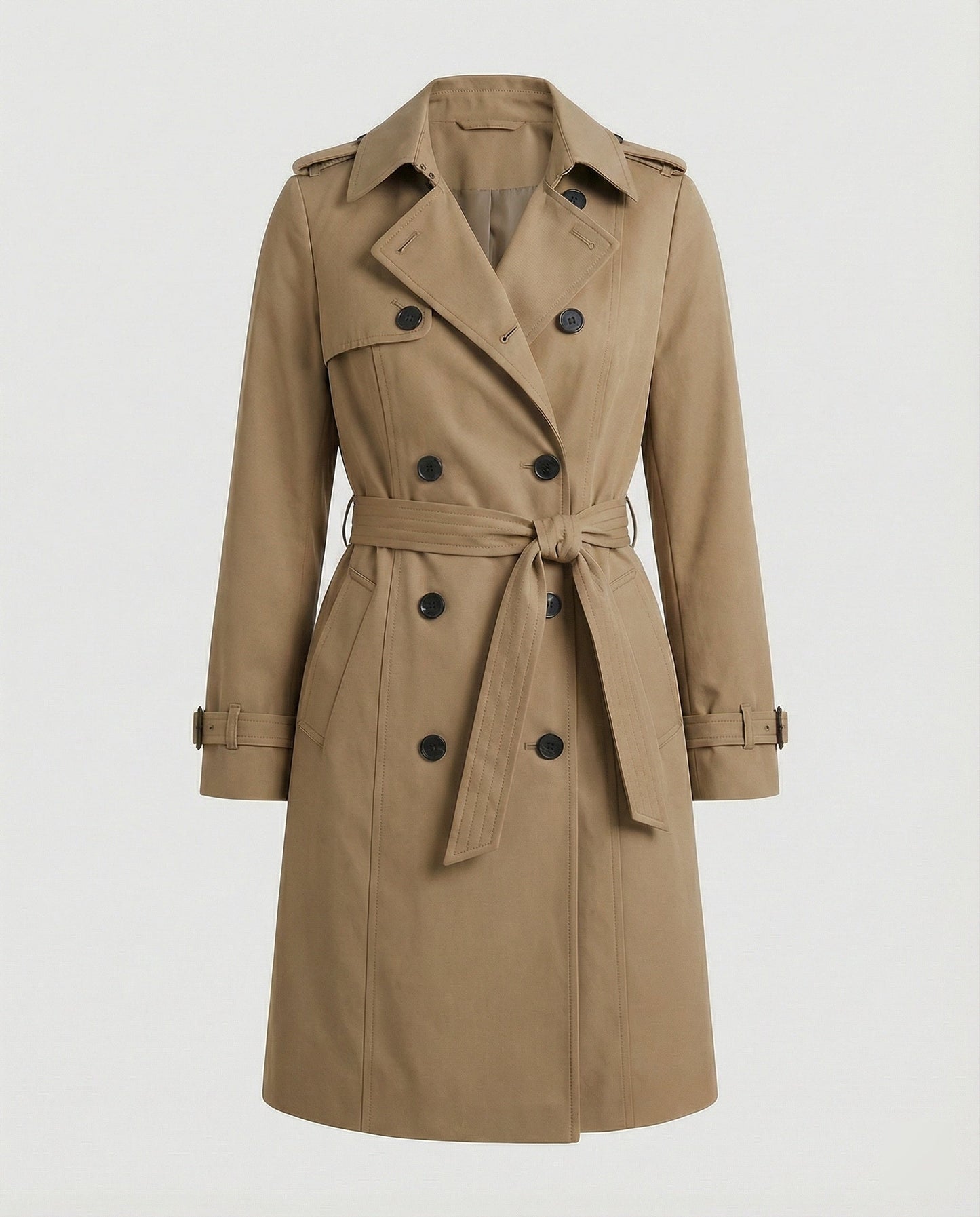 Damen Trenchcoat Groß geschnitten Taillengürtel Modern