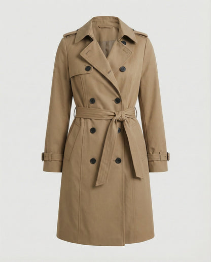 Damen Trenchcoat Groß geschnitten Taillengürtel Modern