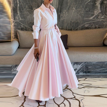 Damen Hemdkleid Fließend Spitze Modern