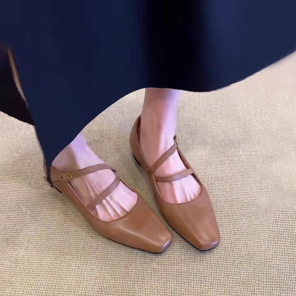 Damen Slingback Schuhe mit Schnalle Komfort