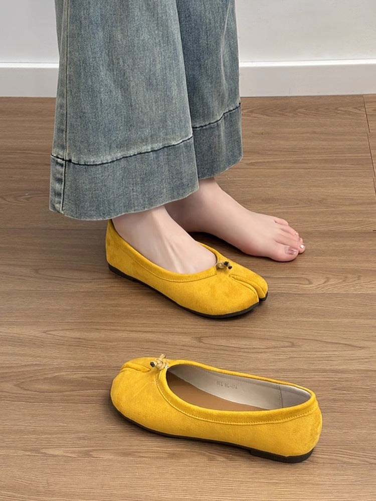 Damen Ballerinas Schnürenlos Bequem Modern