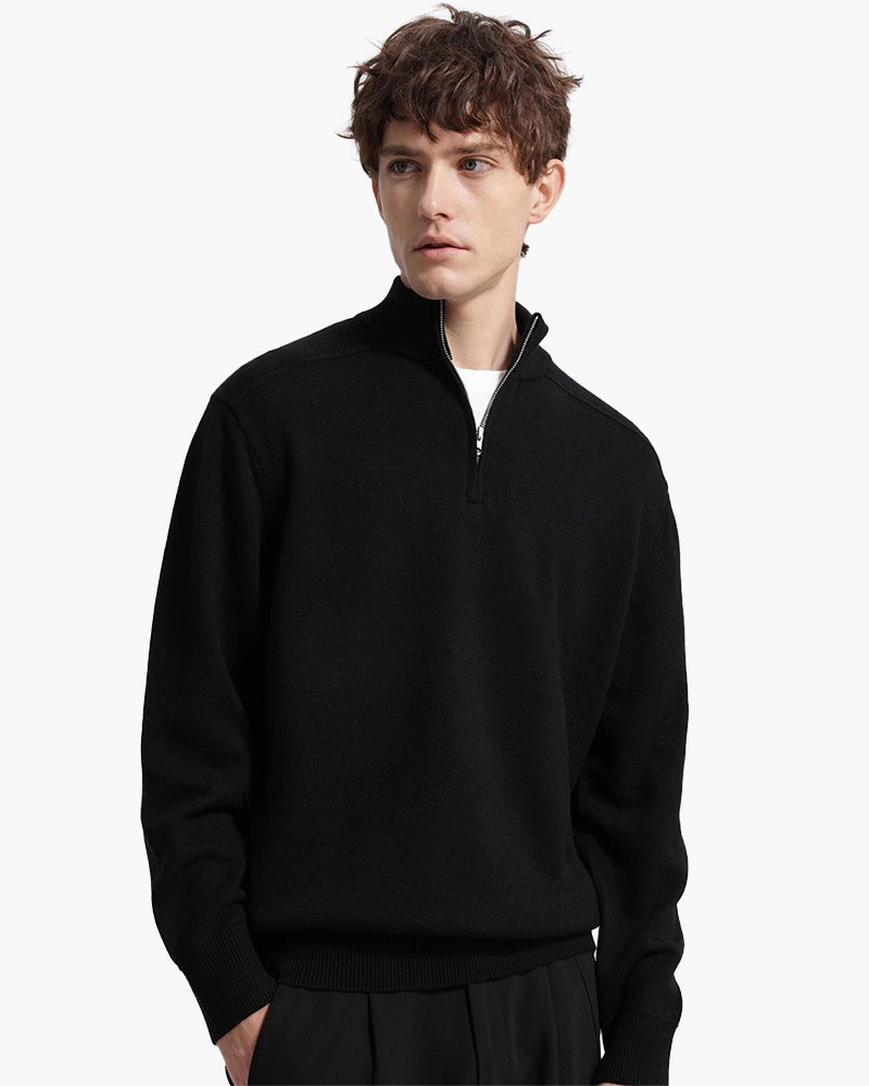 Herren Pullover Merinowolle Warm Stehkragen