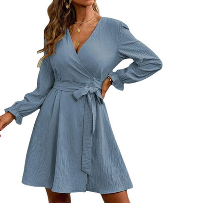 Damen Wickelkleid Voluminöse Ärmel Heidi Chic