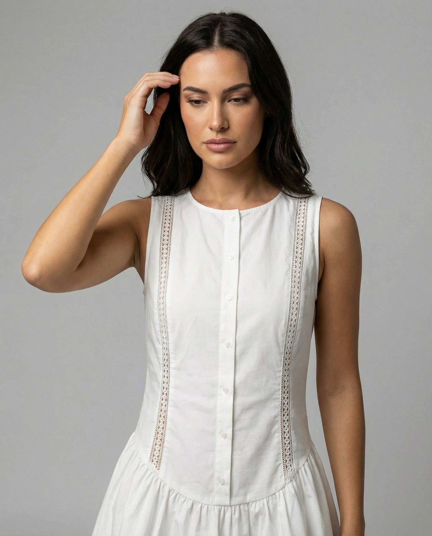 es Damen Sommerkleid Ärmellos Cutouts