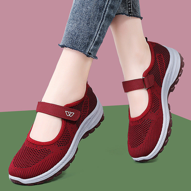 Damen Laufschuhe Atmungsaktives Mesh Komfortabel Klettverschluss