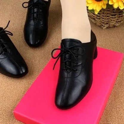 Damen Schnürschuhe Elegant Leder Bequem