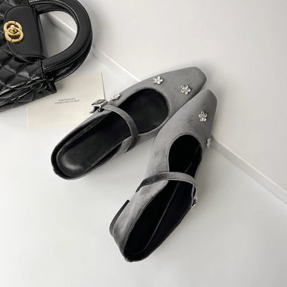 Damen Slingback Schuhe mit Blumenapplikationen