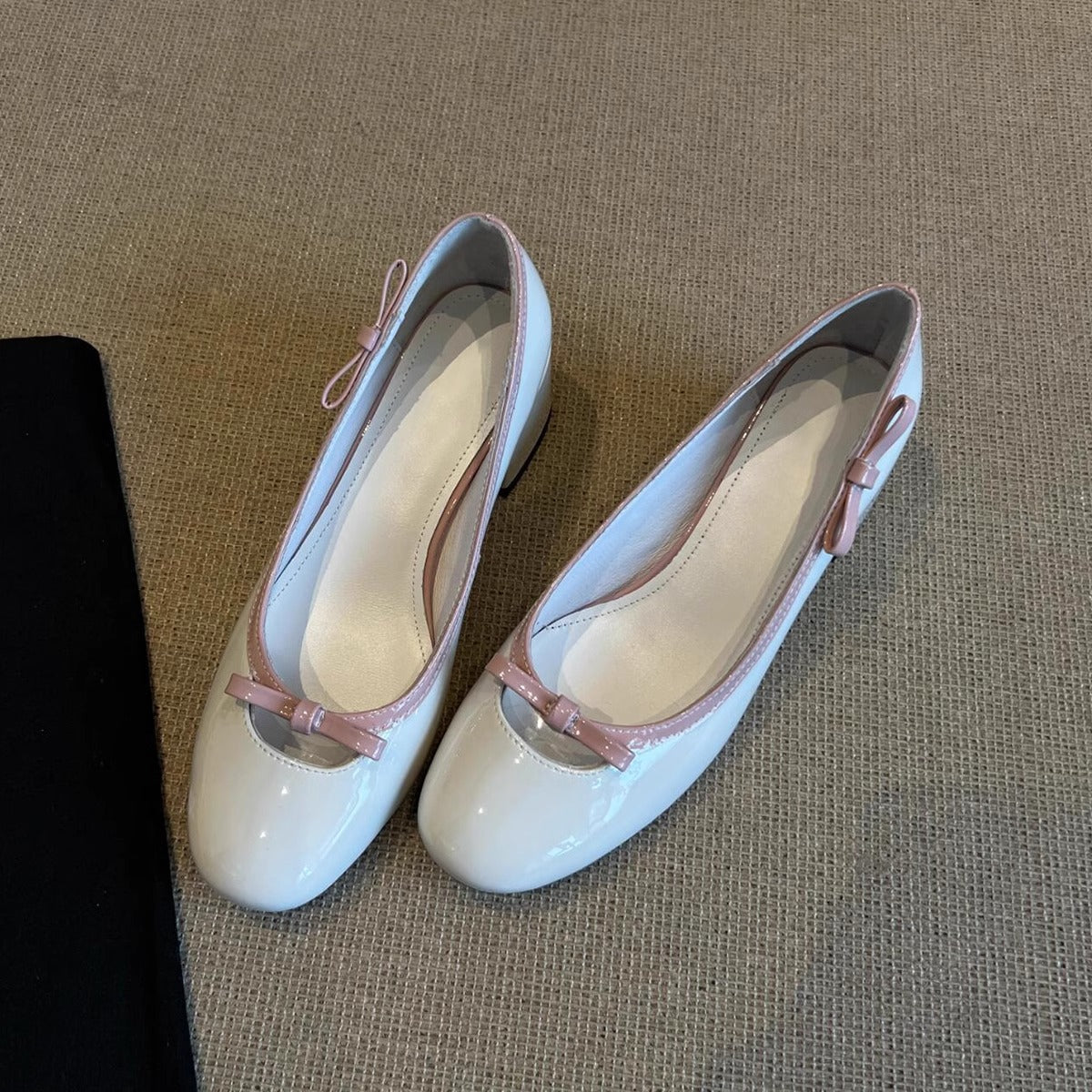 Damen Ballerinas Glitzernd Bequem Mit Schleifen