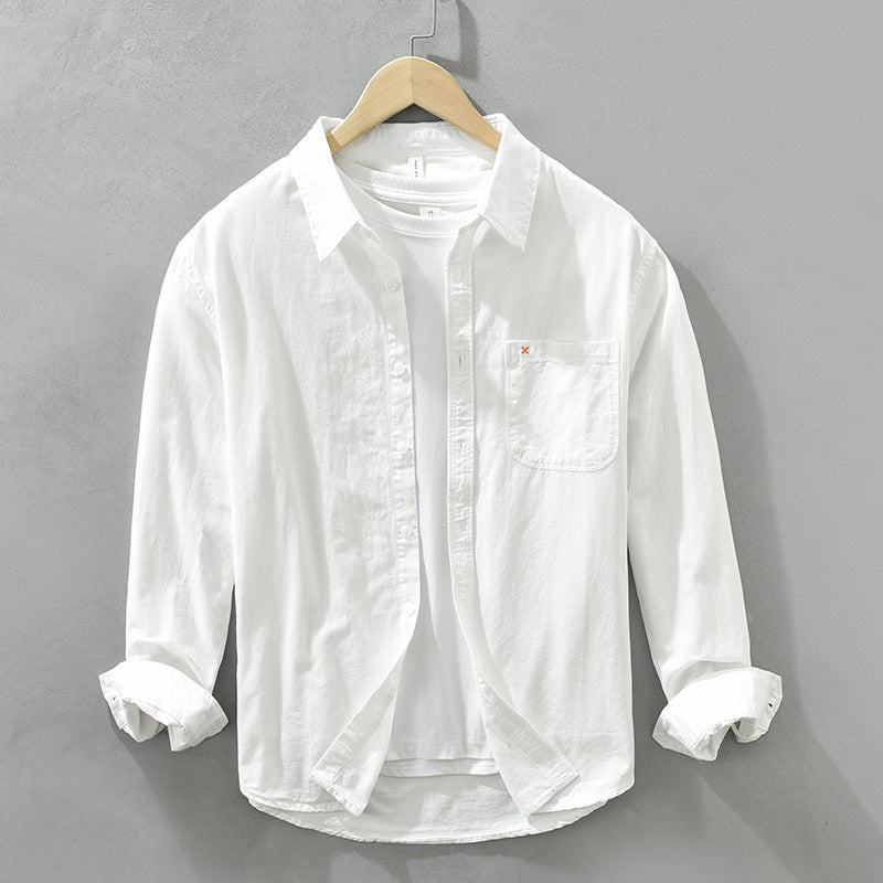Herren Baumwollhemd Bequem Modern