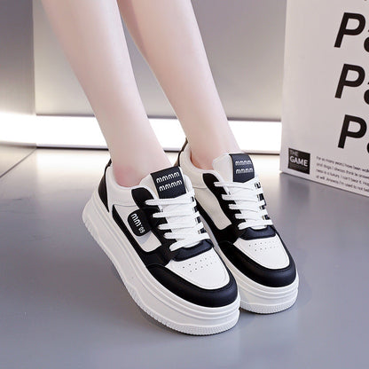 Damen Plateau Sneaker Atmungsaktives Material Elegant