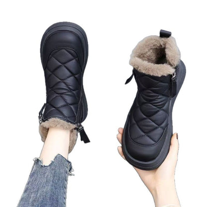 Damen Winterstiefel Warm Fellkragen
