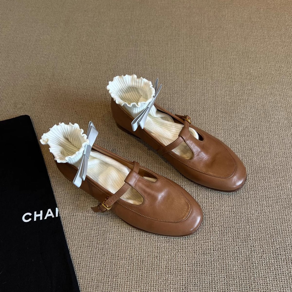 Damen Ballerinas Komfortabel Riemendesign