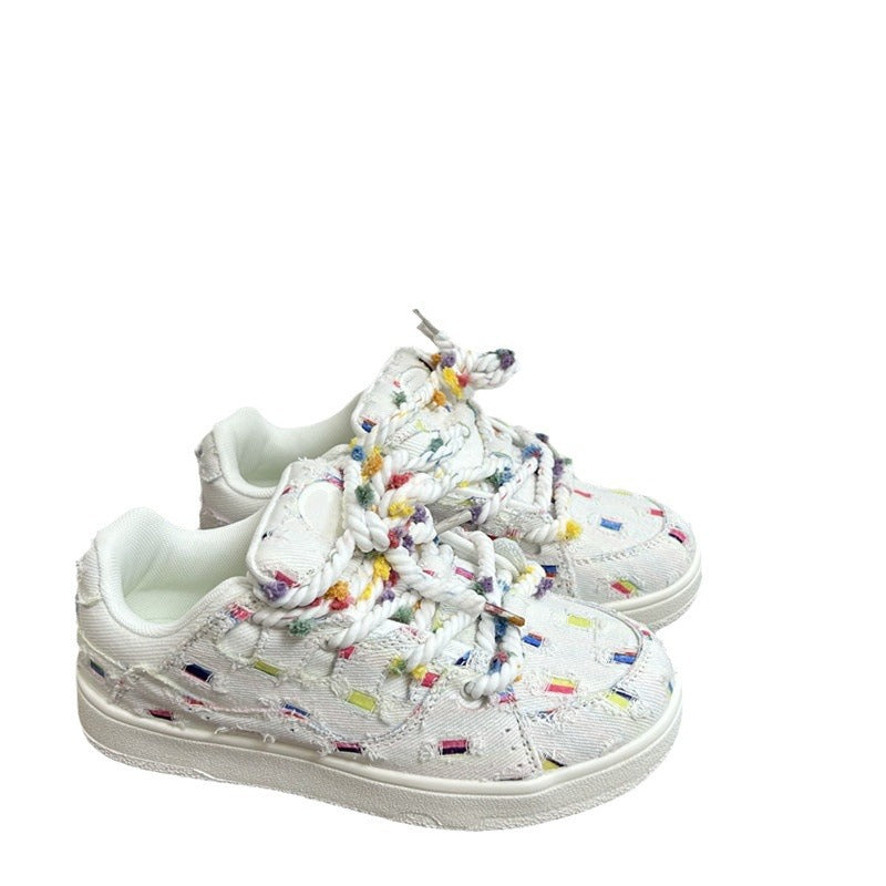 Damen Sneaker Bunt Sportlich Schnürsenkel