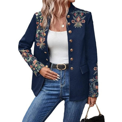 Damen Blazer Jacke Modern Stickerei