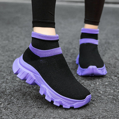 Damen Sneaker Strick Bequem Sportlich