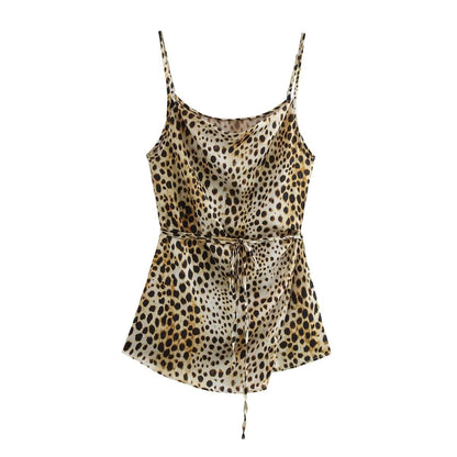 Damen Leinenhose Tiermuster Sommer