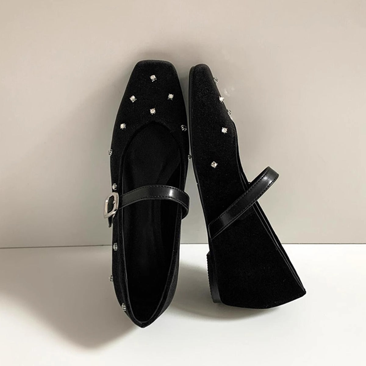Damen Ballerinas Strass Schuhe Modern Glitzer