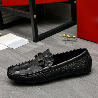 Damen Mokassins Ketten-Detail Elegant Schwarz - Norvielle
