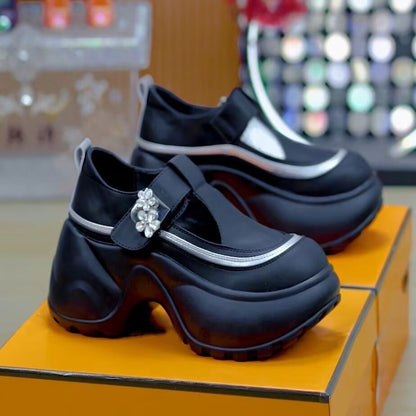 Damen Hochsandalen Plattform Verstellbarer Riemen Blüten Dekor