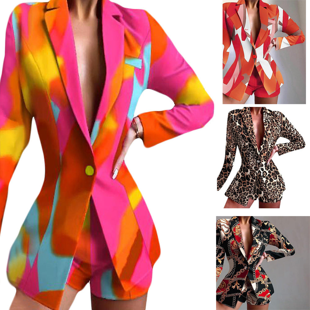 Damen Blazer Kurz Bunt Berliner Stil - Norvielle