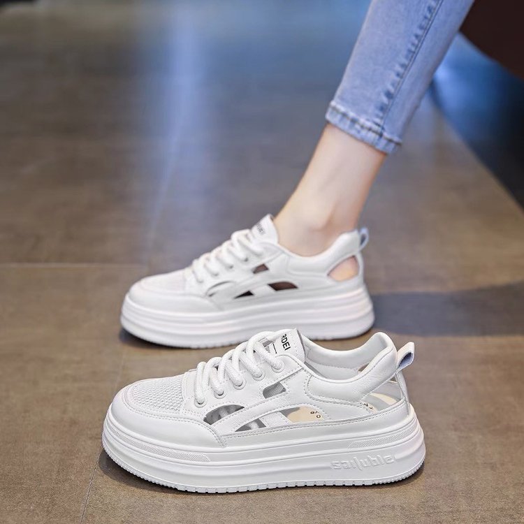 Damen Plattform Sneaker Atmungsaktives Mesh Hoch
