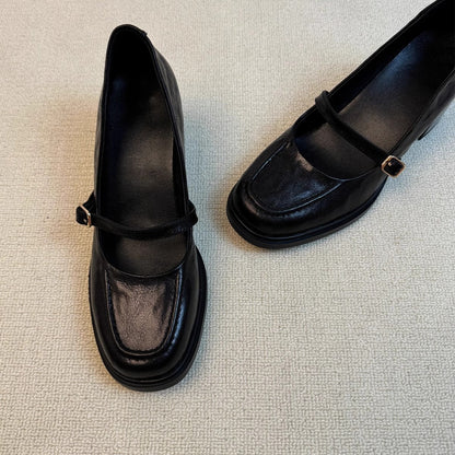 Damen Ballerinas Elegante Riemenverschluss Schwarz - Norvielle