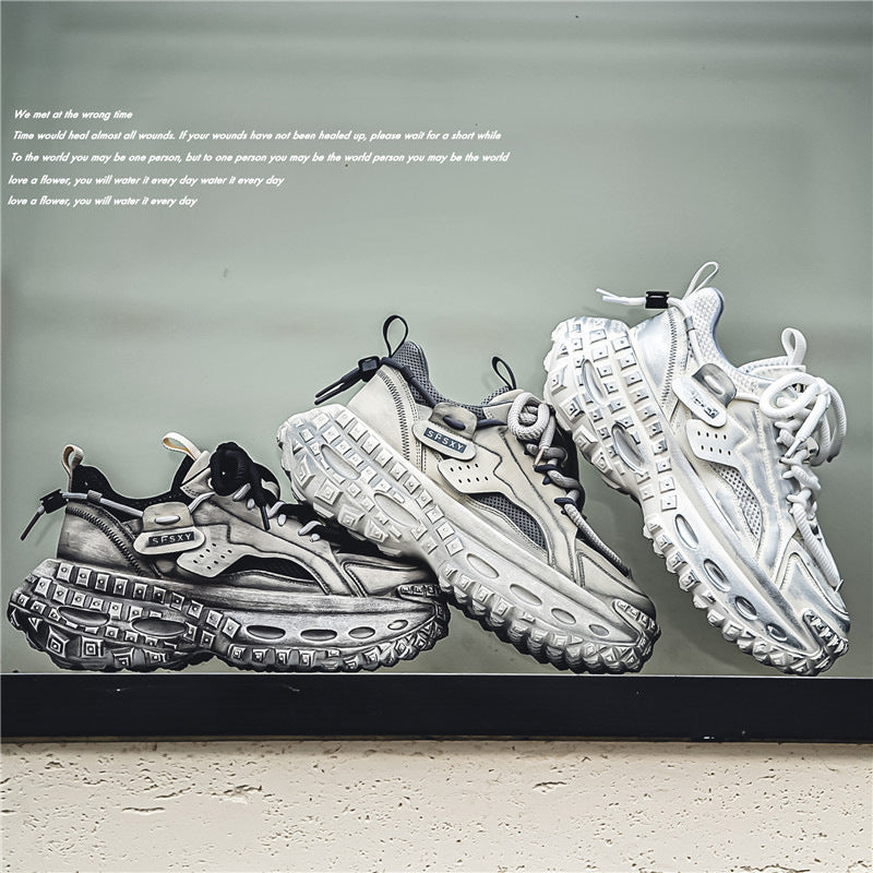 Damen Sneaker Sportlich Bequem Oversized