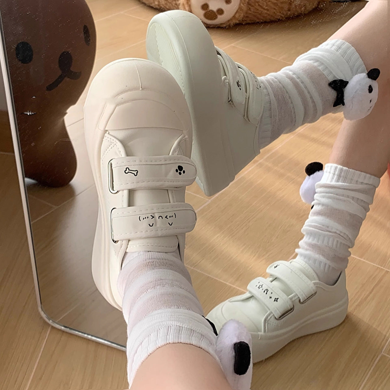 Damen Sneaker Weite Passform Klettverschluss Sportlich