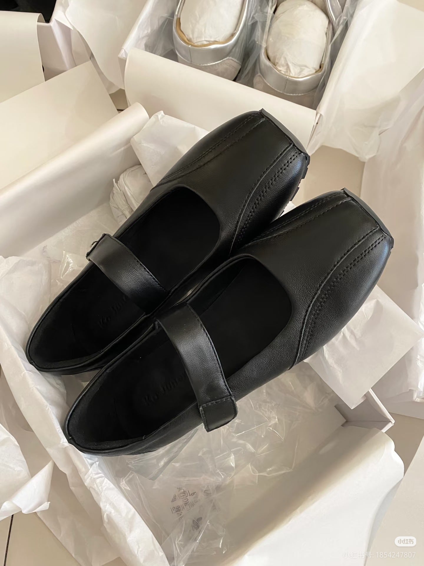 Damen Ballerinas Elegante Leder Schuhe Mit Riemenverschluss