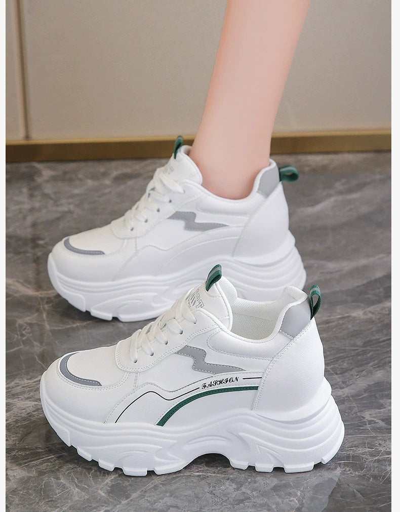Damen Plateau Sneaker Sportlich Weich mit Dämpfung