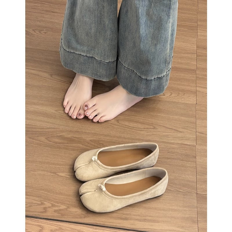 Damen Ballerinas Schnürenlos Bequem Modern