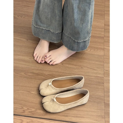 Damen Ballerinas Schnürenlos Bequem Modern