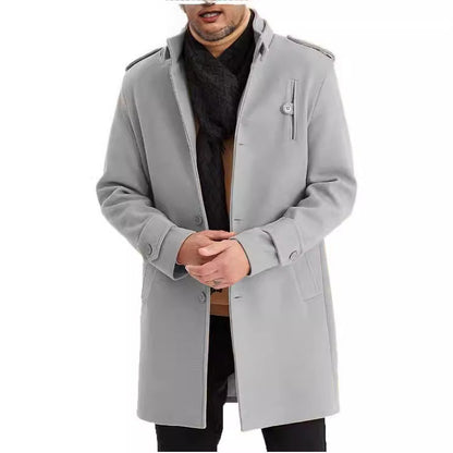 Herren Übergangsmantel Modern Stehkragen Elegant