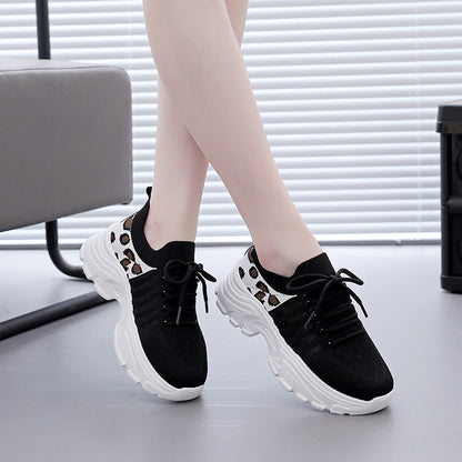 Damen Sneaker Leopardenmuster Komfortabel Sportlich
