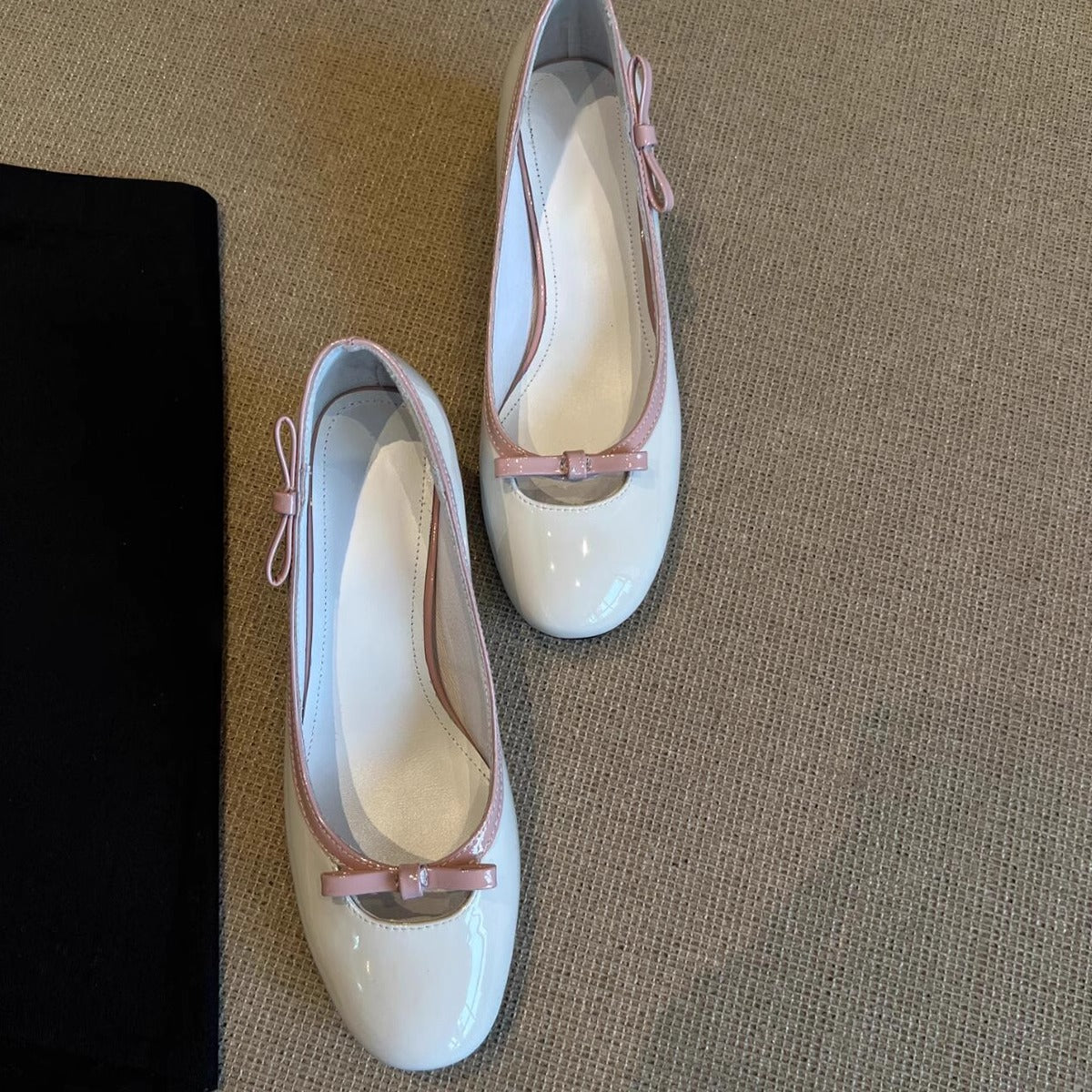 Damen Ballerinas Glitzernd Bequem Mit Schleifen