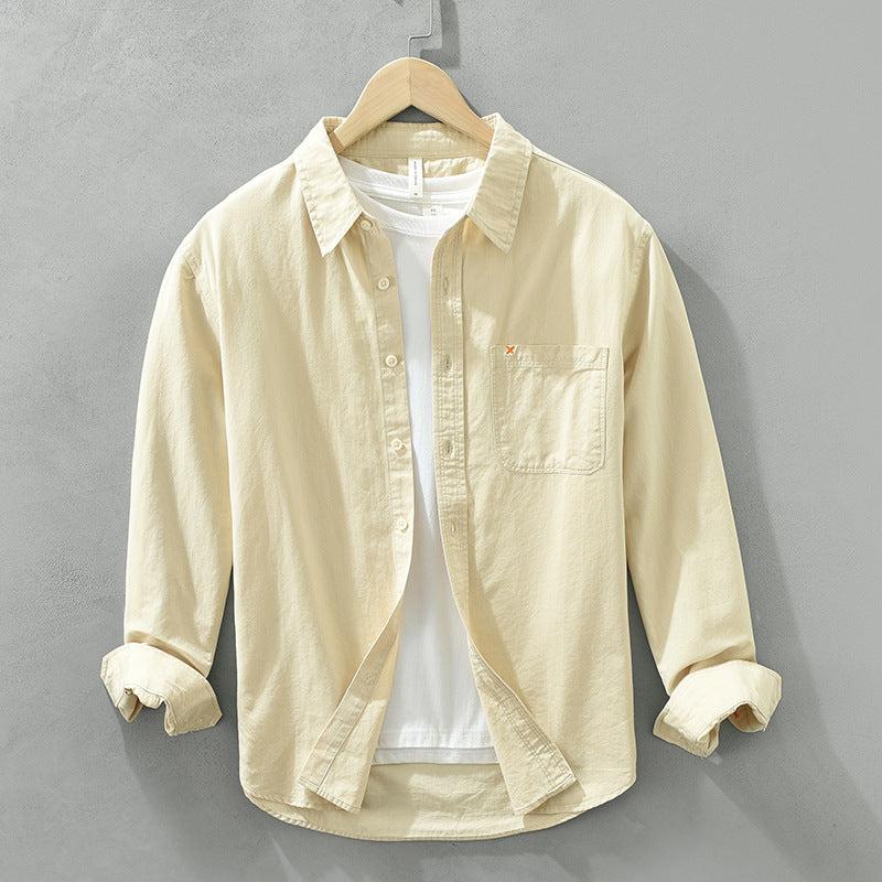Herren Baumwollhemd Bequem Modern