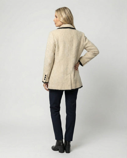 Damen Flauschjacke Doppelreiherschließer Blazer