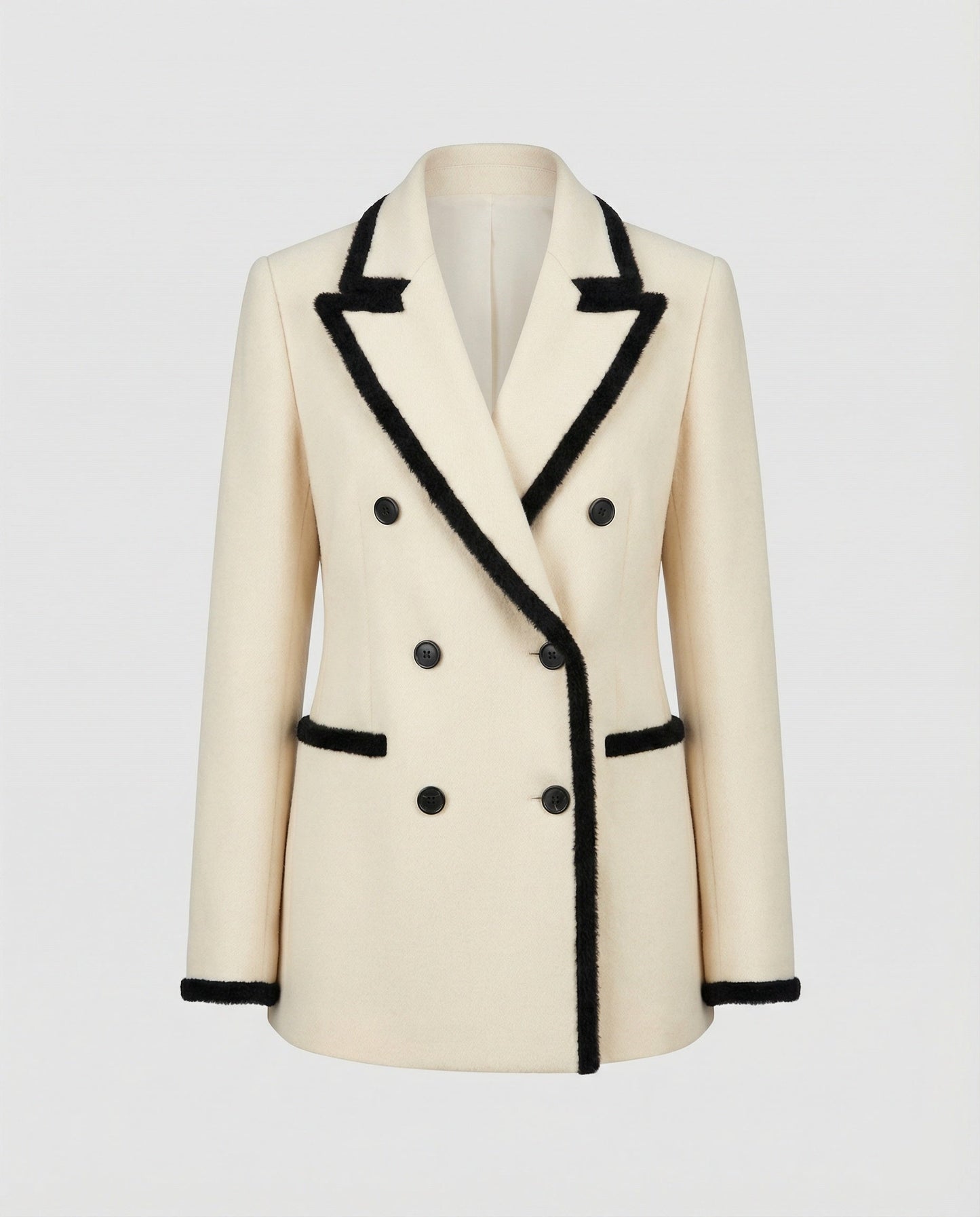 Damen Flauschjacke Doppelreiherschließer Blazer