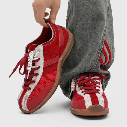 Damen Sneaker Sportlich Atmungsaktives Mesh Schnürbar