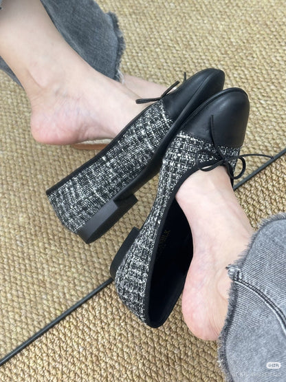 Damen Ballerinas Komfortschuhe Blockabsatz