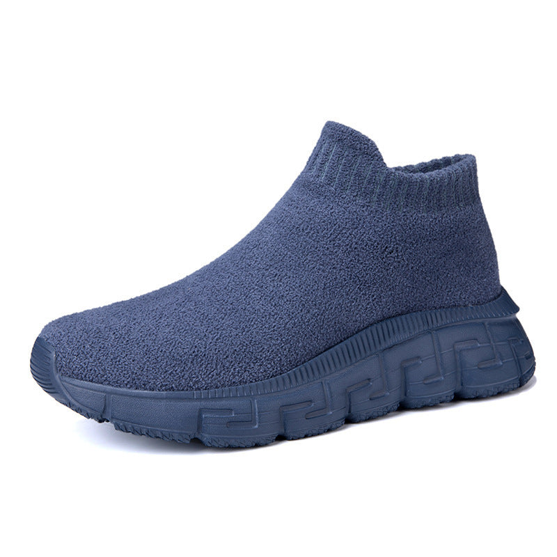 Damen Sneaker Bequem Stretch Hochhackig